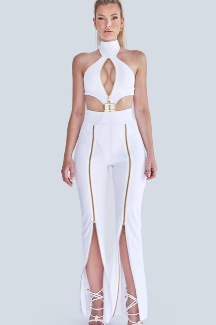 Antoninias | Spodnie Zipnisa Wide Leg białe