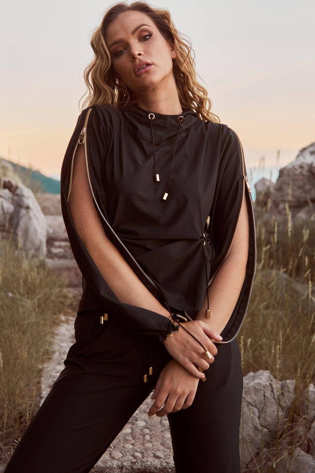 Antoninias | Czarna bluza z kapturem Sheek