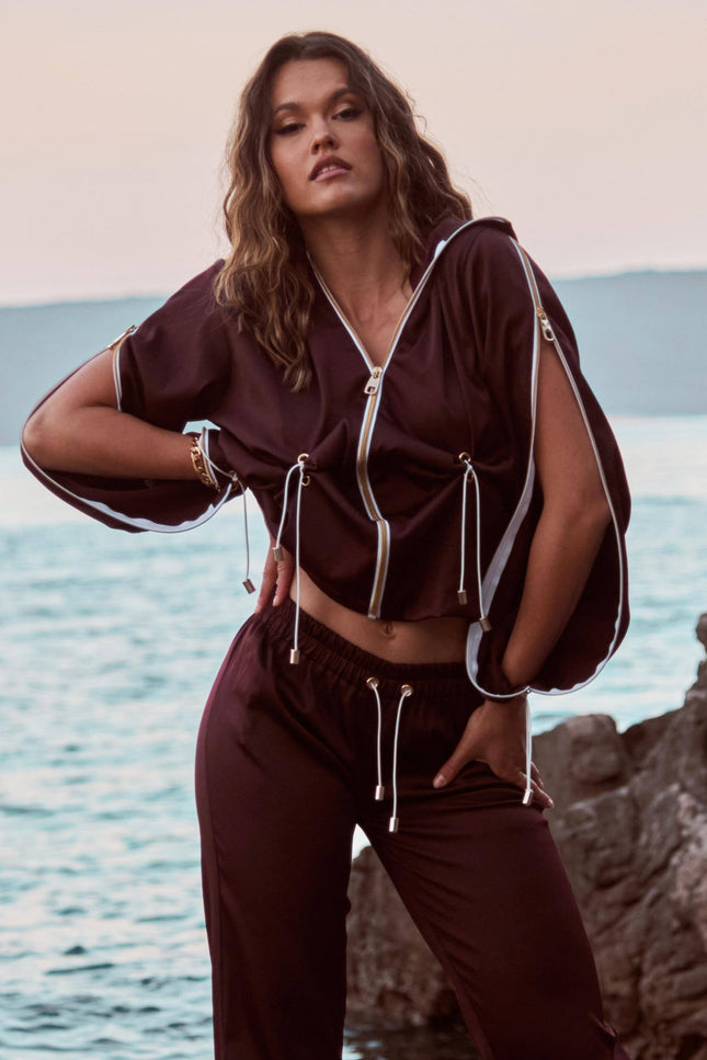 Antoninias | Voguish Tracksuit Set chocolate red