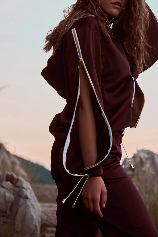 Antoninias | Voguish Tracksuit Set chocolate red