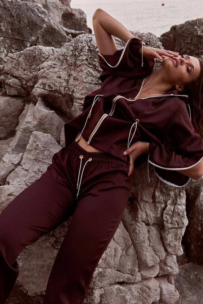 Antoninias | Voguish Tracksuit Set chocolate red