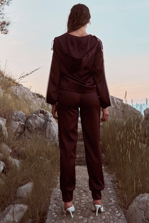 Antoninias | Voguish Dresowy komplet czekoladowo-czerwony