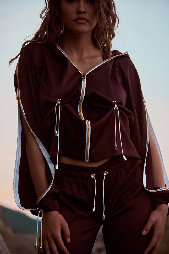 Antoninias | Voguish Tracksuit Set chocolate red