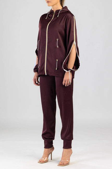Antoninias | Voguish Tracksuit Set chocolate red