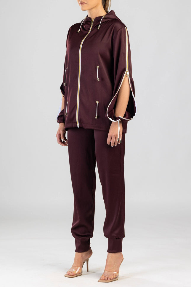 Antoninias | Voguish Tracksuit Set chocolate red