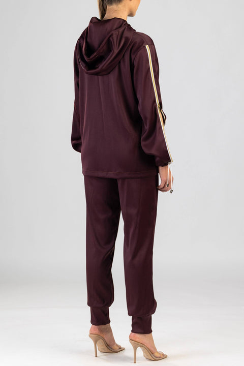 Antoninias | Voguish Dresowy komplet czekoladowo-czerwony