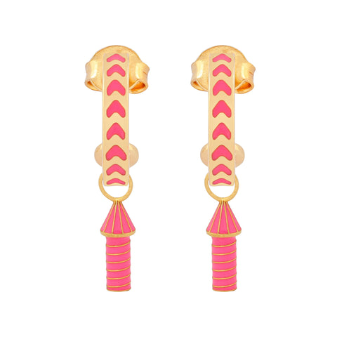 Après Youth I Rocket Enamel Earrings Pink