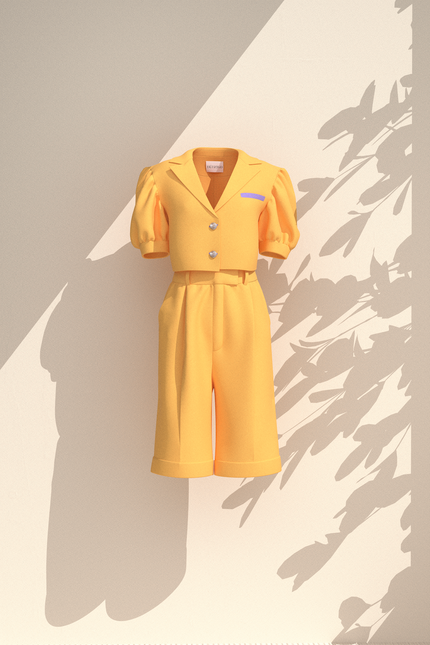 BÚDZIKO | MARSHMALLOW LINEN YELLOW SHORTS