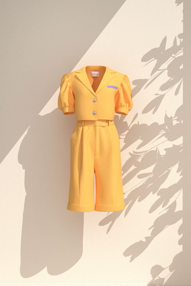 BÚDZIKO | MARSHMALLOW LINEN YELLOW SHORTS