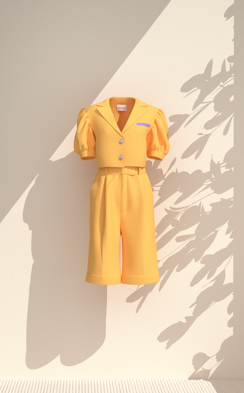 BÚDZIKO | MARSHMALLOW LINEN YELLOW SHORTS