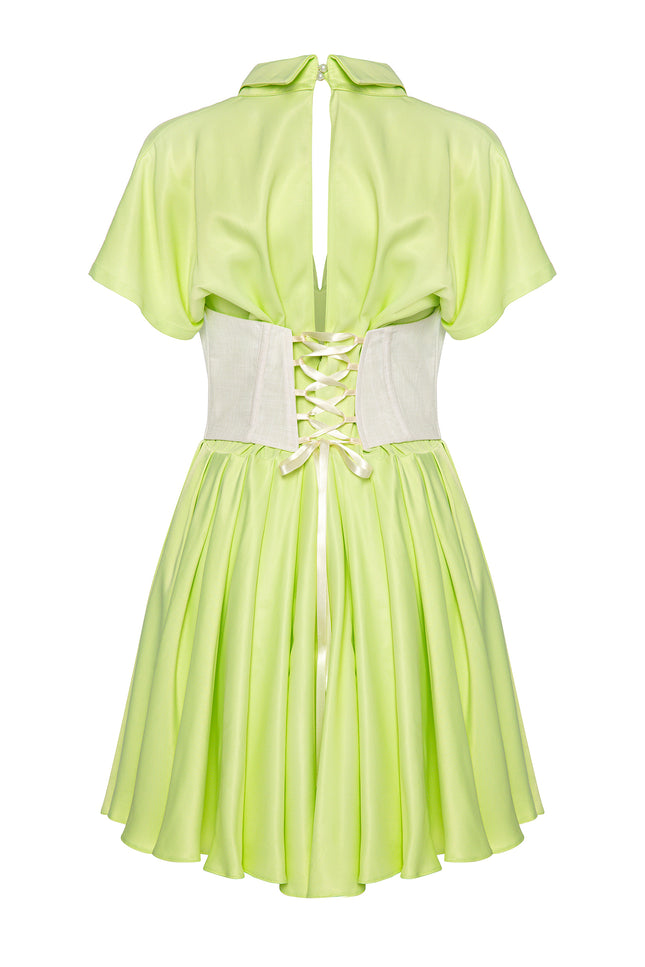 Petra Petrova | Lime Green Flare Corset  Dress La Bonita