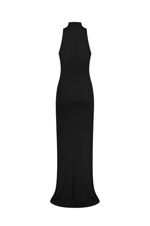 Kolosova | Black Maxi Dress With A Halter Cutout