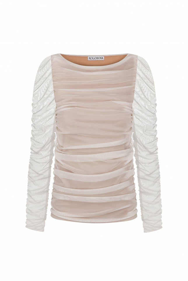 Kolosova | Milky longsleeve with drape