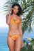 Gabrielle swimwear | Gold Flame Lily Ruched Bikini Top