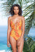 Gabrielle swimwear | Gold Flame Lily Ruched One-Piece