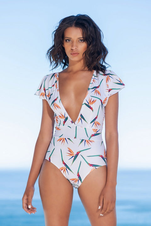 Gabrielle swimwear | Strój kąpielowy jednoczęściowy Strelitzia Plunge