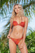 Gabrielle swimwear | Red Flame Lily Ruched Bikini Top