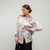 Sincerely Yours | Oversized Button-Down Silk Satin Shirt With Peonies