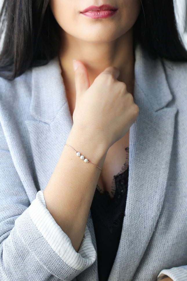 Choosy | Silver Gold Plated Bracelet with Pearls "Pearl"