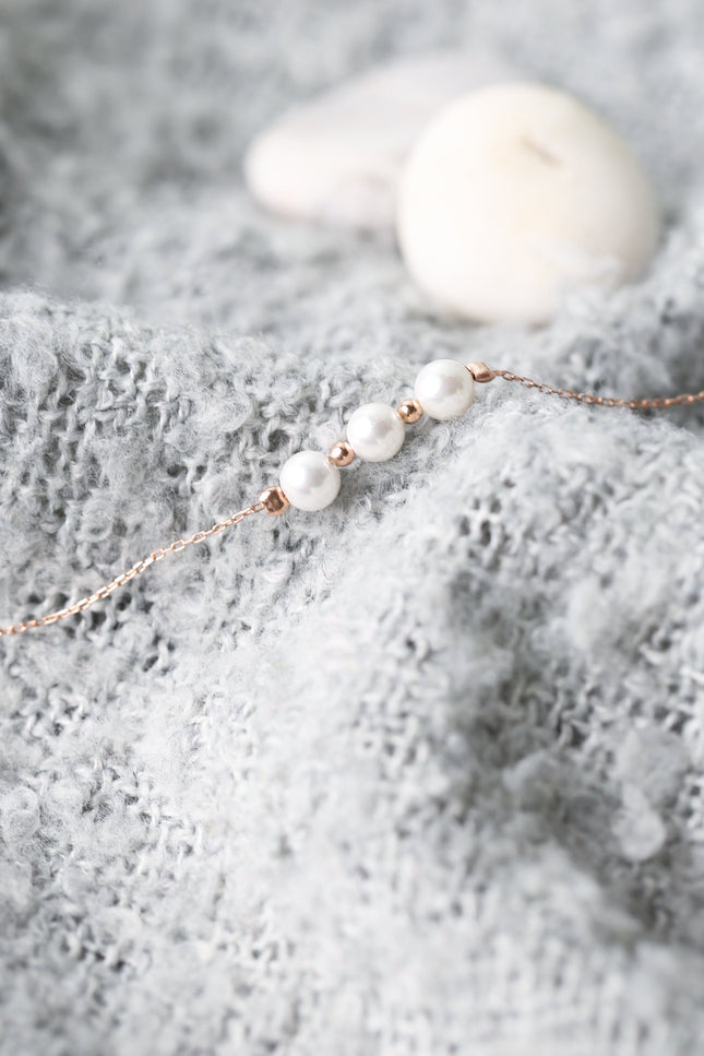 Choosy | Silver Gold Plated Bracelet with Pearls "Pearl"