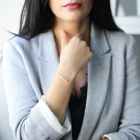 Choosy | Silver Gold Plated Bracelet with Pearls "Pearl"