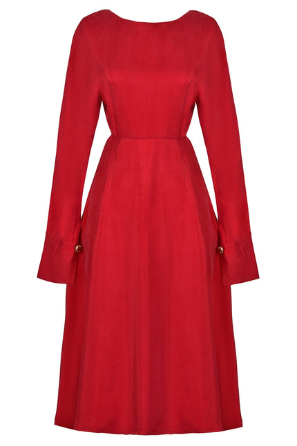 Sarvin | Shay Red Long Sleeve Backless Dress