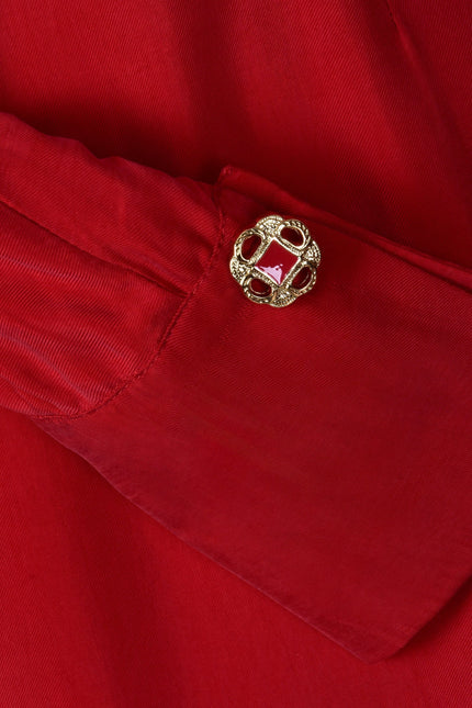 Sarvin | Shay Red Long Sleeve Backless Dress