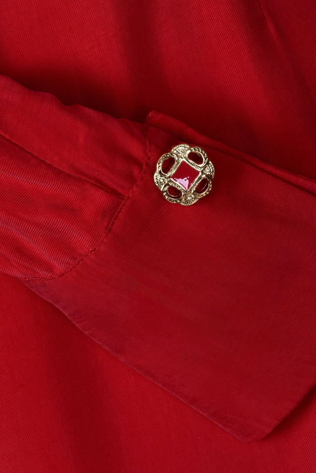Sarvin | Shay Red Long Sleeve Backless Dress