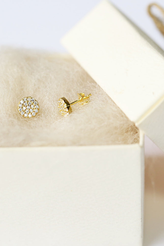 Choosy | Silver Gold-Plated Earrings Studs "Glossy"