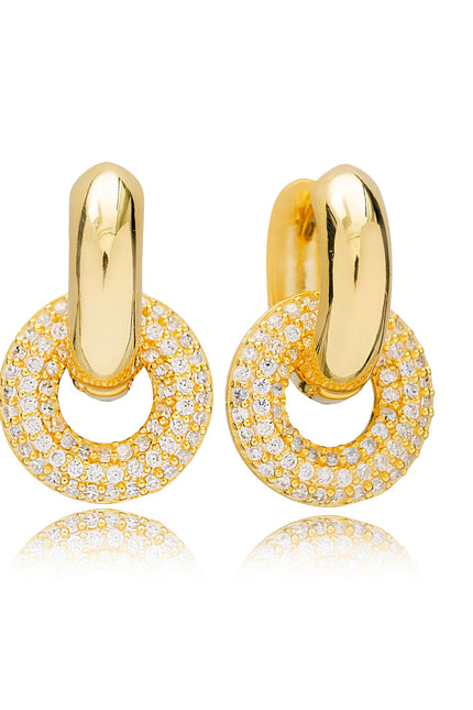 Choosy | Silver Gold Plated Interlocking Hoop Earrings