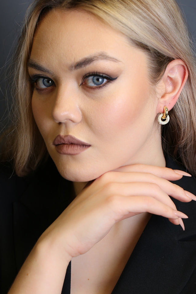 Choosy | Silver Gold Plated Interlocking Hoop Earrings
