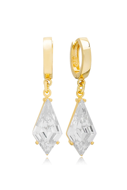 Choosy | Silver Gold-Plated Drop Earrings "Princess of Diamonds"