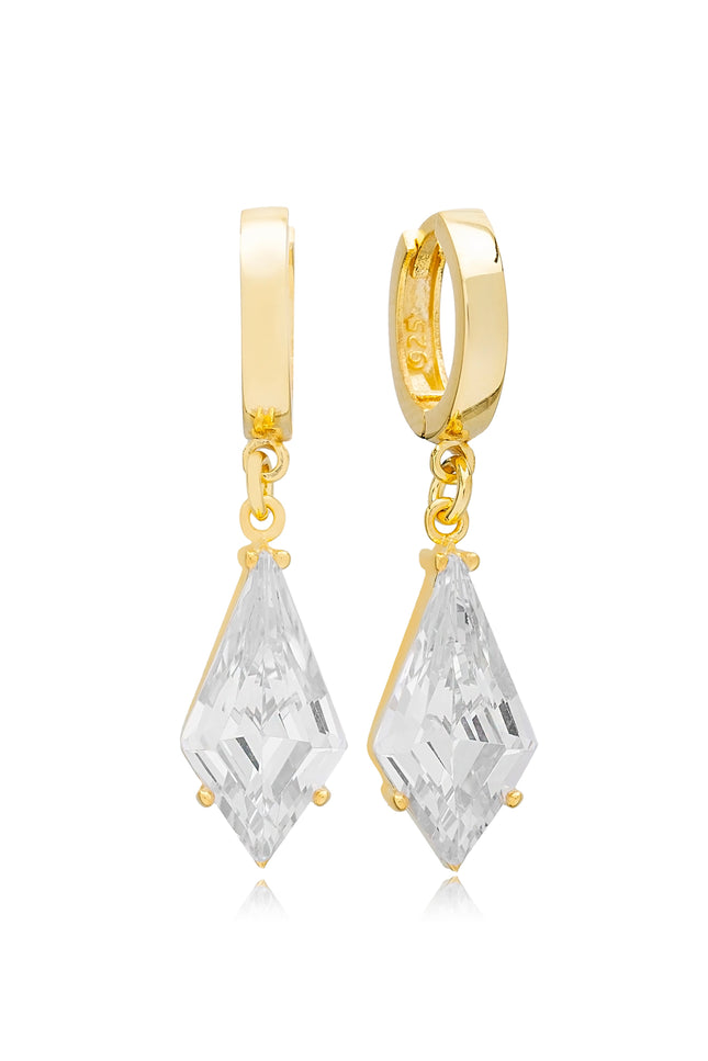 Choosy | Silver Gold-Plated Drop Earrings "Princess of Diamonds"