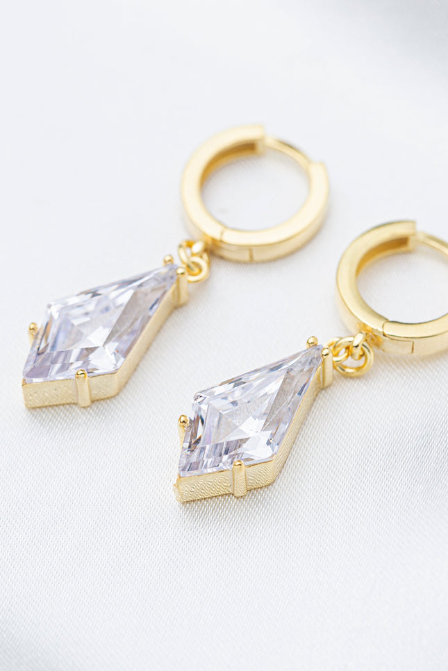 Choosy | Silver Gold-Plated Drop Earrings "Princess of Diamonds"