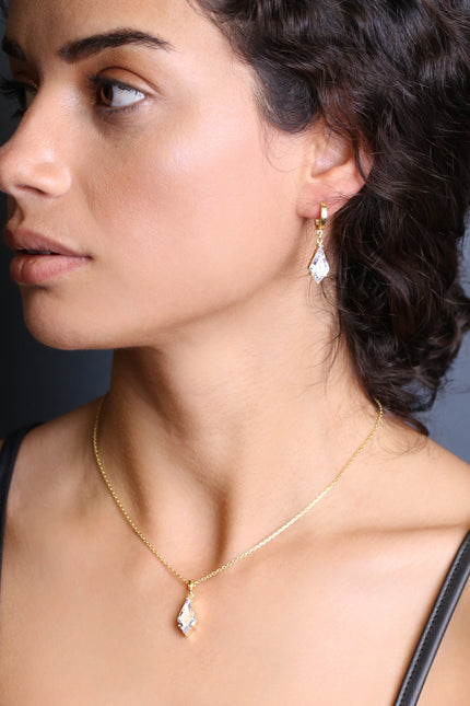 Choosy | Silver Gold-Plated Drop Earrings "Princess of Diamonds"