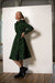 Fitted and Flared green raincoat for women