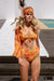 Gabrielle swimwear | Gold Flame Bikini Top Lily Reverse Tie /Sports Top