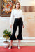 Sarvin | Ashlee Black Frill Hem Trousers