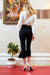 Sarvin | Ashlee Black Frill Hem Trousers