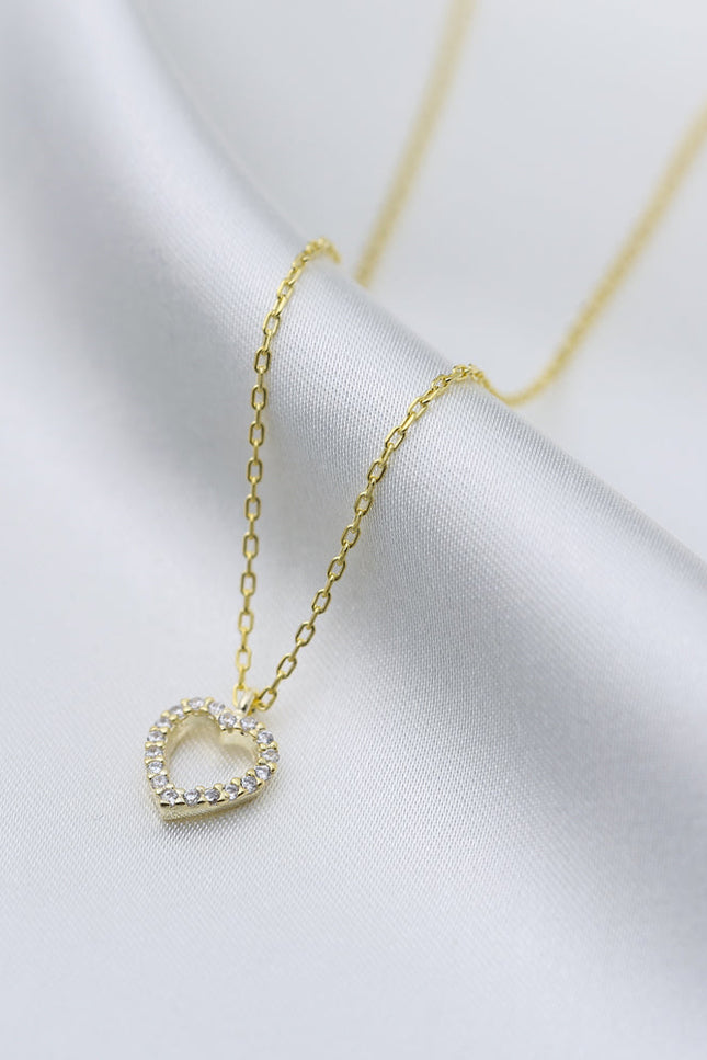 Choosy | Shiny Heart Silver Gold Plated Pendant Necklace