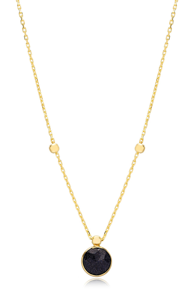 Choosy | Black Elegance Silver Gold Plated Pendant Necklace