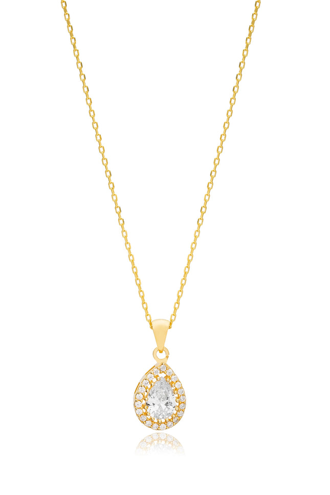 Choosy | Drop of Elegance Silver Gold Plated Pendant Necklace