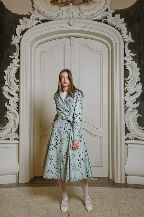 RainSisters | Double Breasted Trench Coat for Spring in Light Green | Minty Meadow