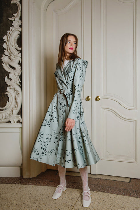 RainSisters | Double Breasted Trench Coat for Spring in Light Green | Minty Meadow