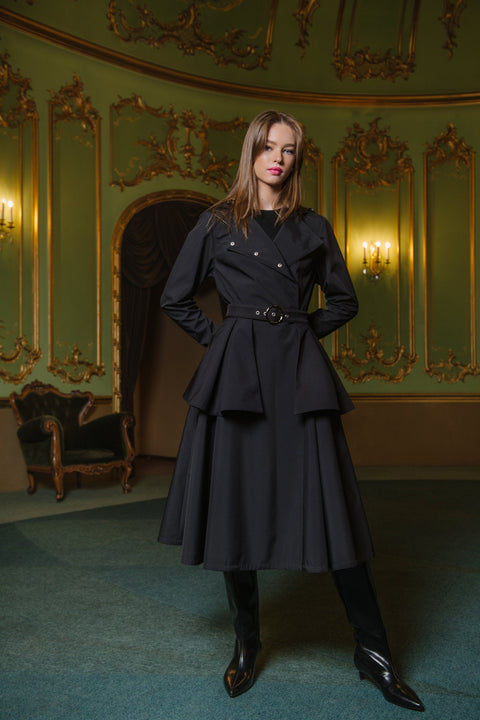 RainSisters | Double Breasted Trench Coat for Spring in Black | Timeless Black