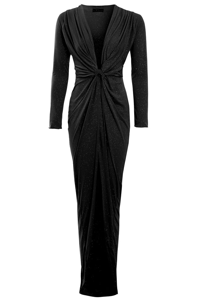 Sarvin | Clara Black Sparkly Maxi Dress