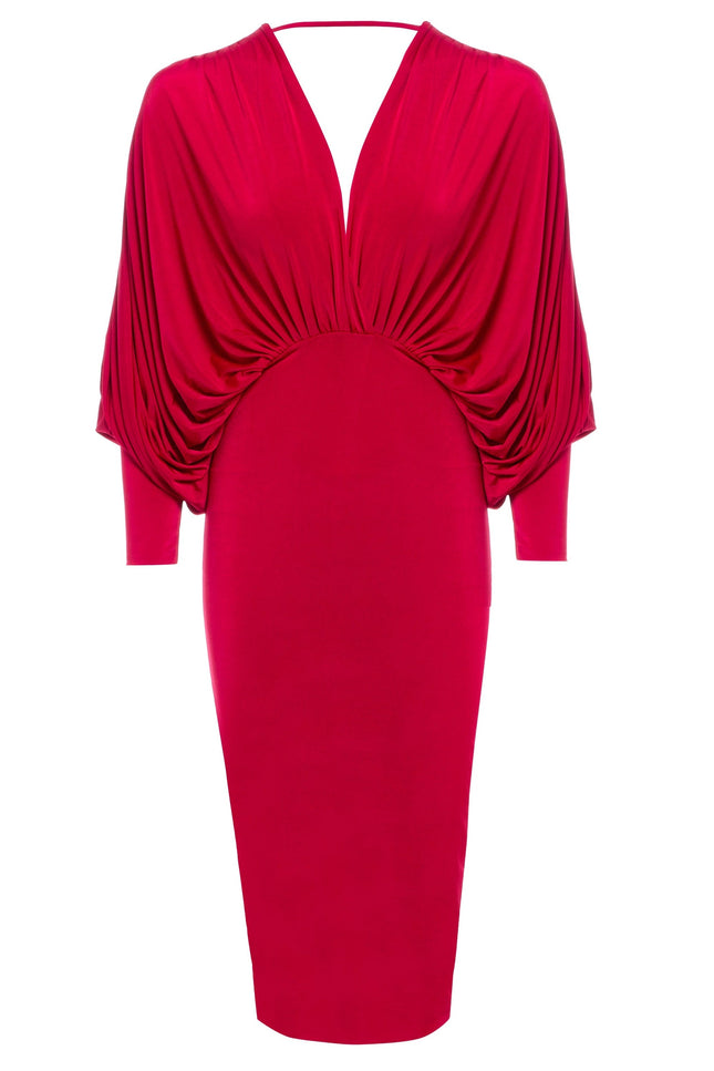 Sarvin | Lea Red Batwing Dress