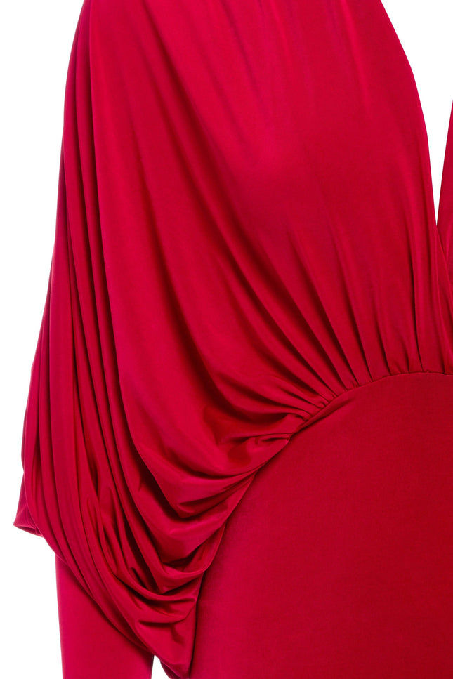 Sarvin | Lea Red Batwing Dress