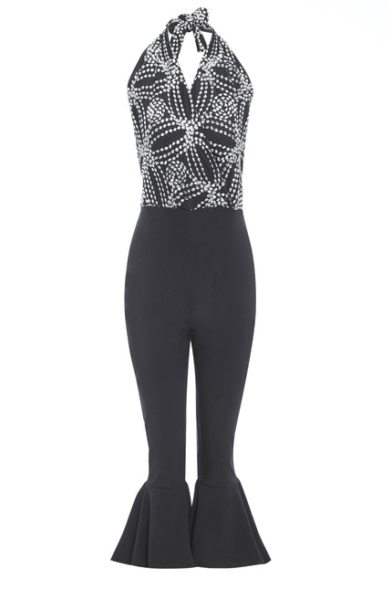 Sarvin | Maika Black Backless Jumpsuit