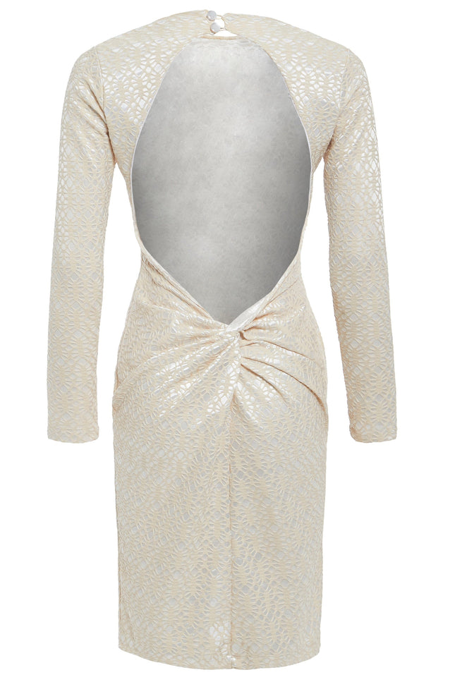 Sarvin | Morena Ivory Long Sleeve Backless Dress
